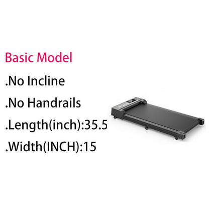 Walking Pad Treadmill with Incline for Home with Remote Control, Exercise Data Recording in LED with Wheels Treadmills