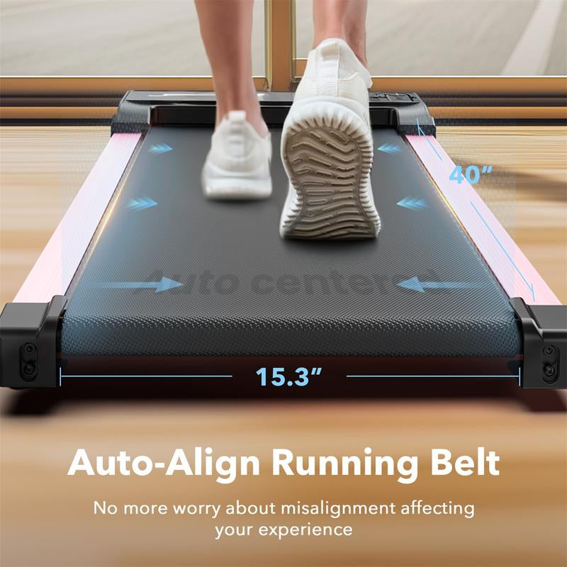 Walking Pad Treadmill with Incline for Home with Remote Control, Exercise Data Recording in LED with Wheels Treadmills