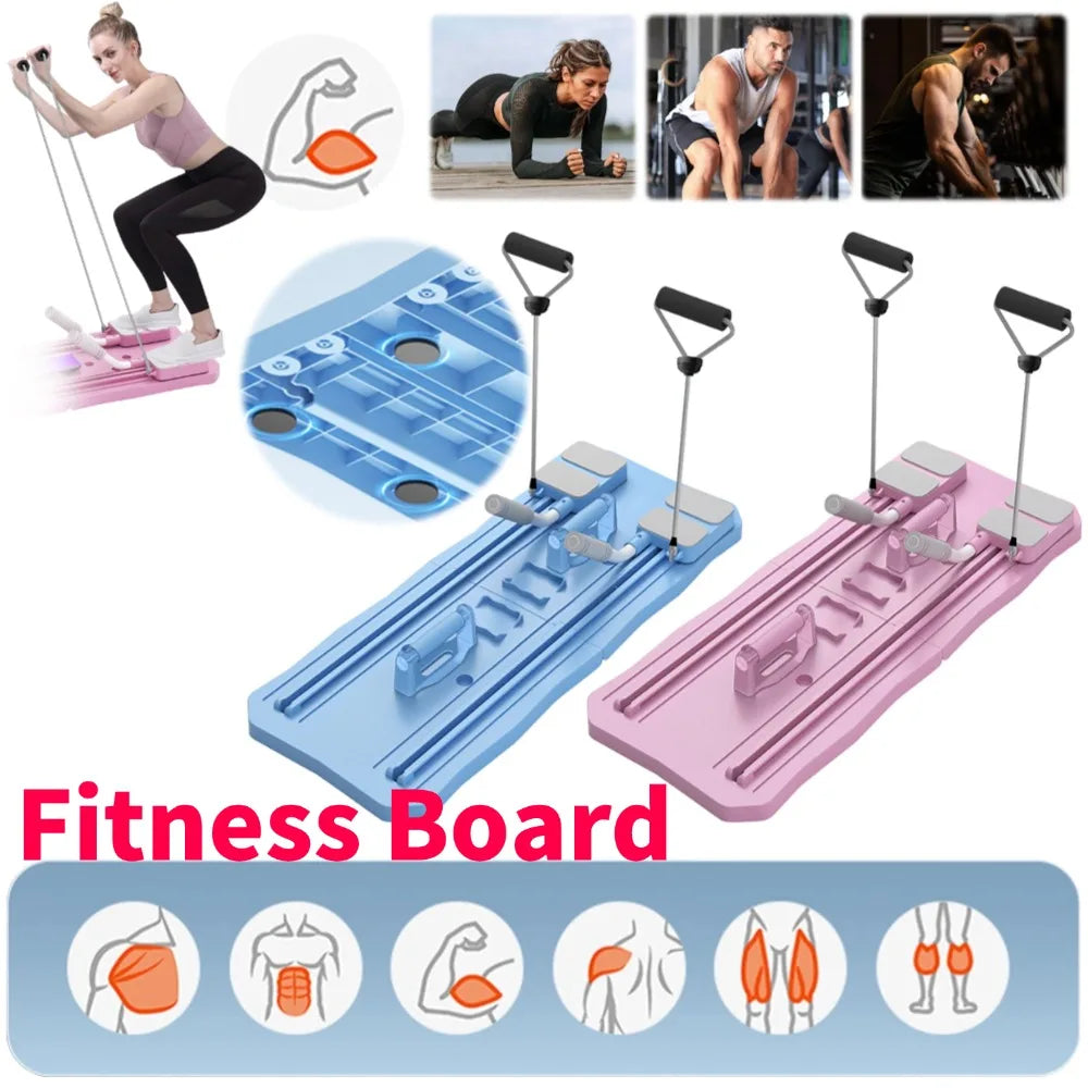 Pilates & Abdominal Exercise Board Fitness Board with Mat Pilates Reformer Set Automatic Rebound Multifunctional for Men Women