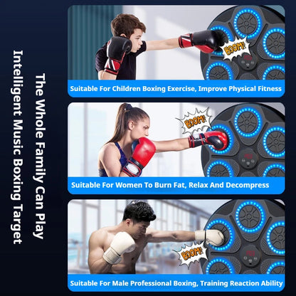 Wall Mounted Music Boxing Trainer - Smart Bluetooth for Gym or Home (Electronic Boxing Target Punching Equipment)