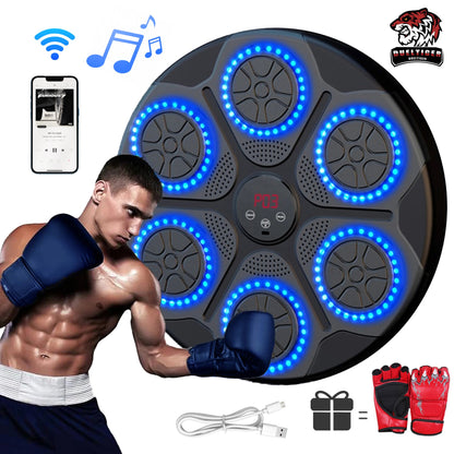 Wall Mounted Music Boxing Trainer - Smart Bluetooth for Gym or Home (Electronic Boxing Target Punching Equipment)